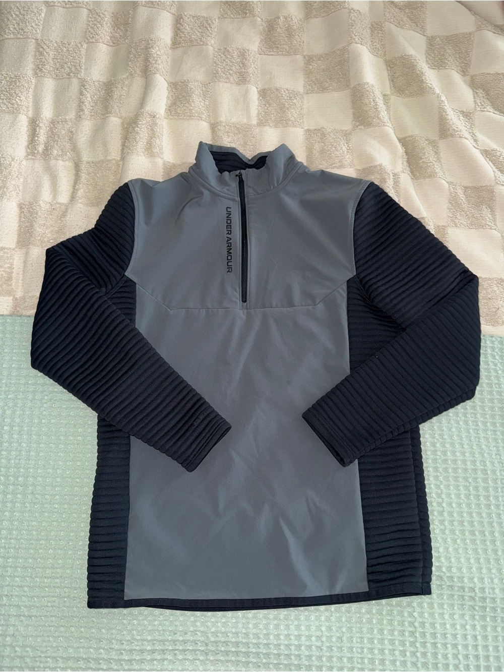 Under Armour Golf Mens Storm Evolution Daytona 1/2 Zip Pullover Small Gray Black